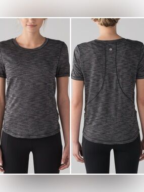 Lululemon Grey Long Distance Short Sleeve Size 10.